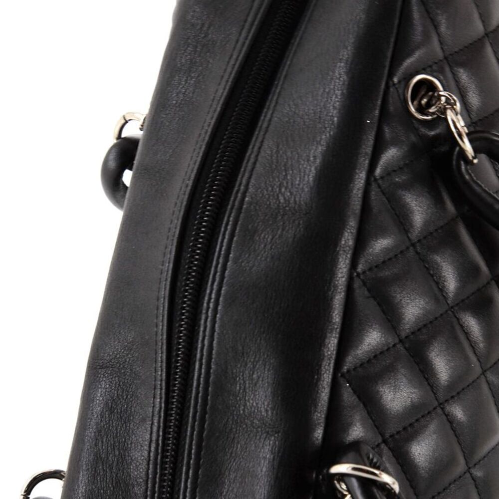 Chanel Cambon Bowler Bag Quilted Leather Medium Black - Picture 9 of 13